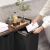 HomeMetal Wood Industrial Modern Laundry Sorter Hamper Black/Brown