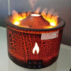 New Creative Ultrasonic Essential Oil Humidifier Volcano Aromatherapy Machine Spray Jellyfish Air Flame Humidifier Diffuser (Option: Black-UK)